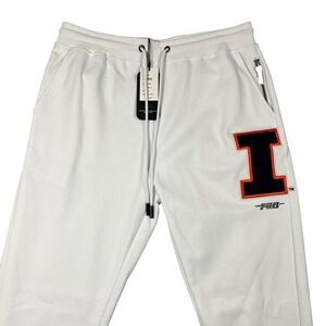 Pro Standard Mens Large White Illinois Fighting Illini Performance Joggers NWT